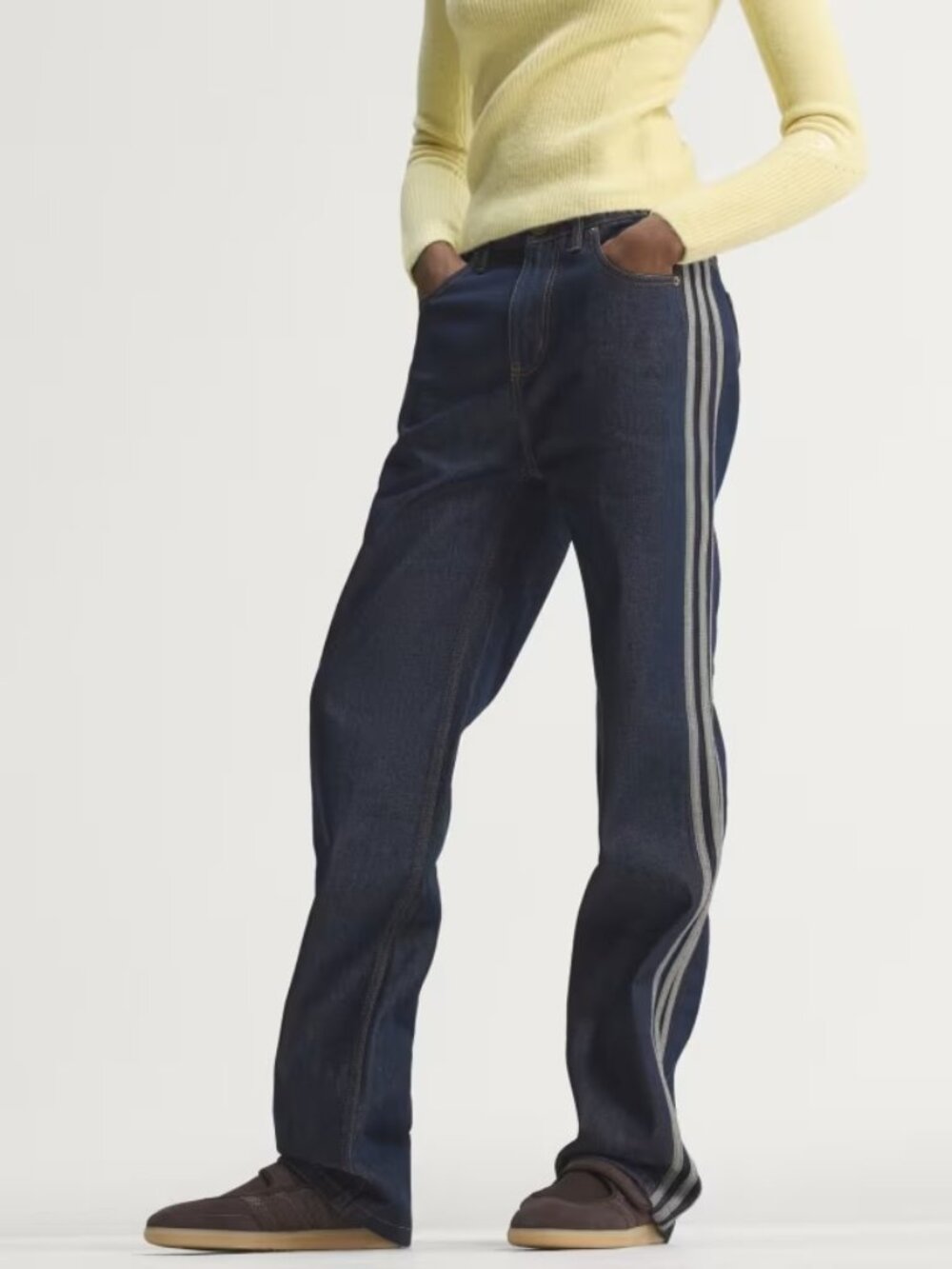 Adidas Firebird Mid rise Straight Denim Pant - 25/32 - NWT - Picture 2 of 3